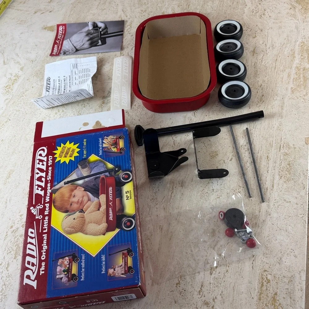 RADIO FLYER Red Wagon for Kids Model No 5 miniature open box
